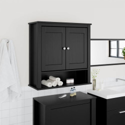 Móvel de parede p/ wc berg 69,5x27x71,5 cm madeira maciça preto