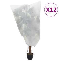 Coberturas para plantas com cordão 12 pcs 70 g/m² 0,8x1 m