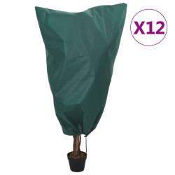 Coberturas para plantas com cordão 12 pcs 70 g/m² 0,8x1,2 m