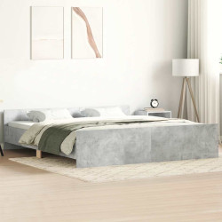 Estrutura cama c/ cabeceira e apoio pés 160x200cm cinza cimento