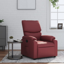 Poltrona reclinável couro artificial vermelho tinto