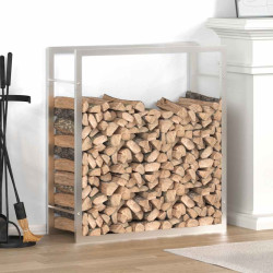 Suporte para lenha 80x28x86 cm aço inoxidável
