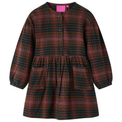Vestido de criança com mangas compridas cor conhaque 104