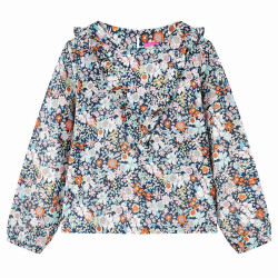 Camisola manga comprida para criança azul-escuro 104