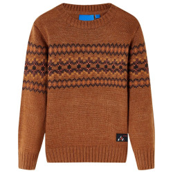 Camisola de malha para criança cor conhaque 128