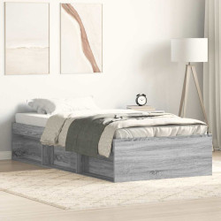 Estrutura de cama 90x190 cm cinzento sonoma