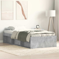 Estrutura de cama 100x200 cm cinza cimento