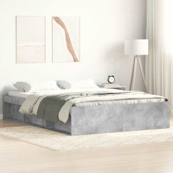Estrutura de cama 140x200 cm cinza cimento