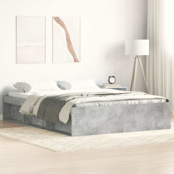 Estrutura de cama king 150x200 cm cinza cimento