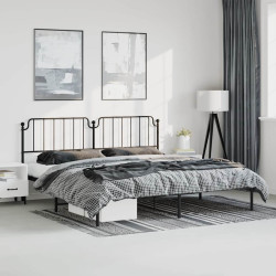 Estrutura de cama com cabeceira 183x213 cm metal preto
