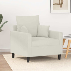 Poltrona 60 cm veludo cor creme