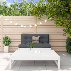 2 Pcs conjunto lounge de jardim madeira de pinho maciça branco