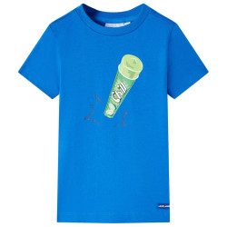 T-shirt infantil azul brilhante 128