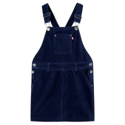 Vestido com peitilho para criança bombazina azul-marinho 104