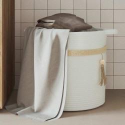 Cesto de arrumação ø38x36 cm algodão branco