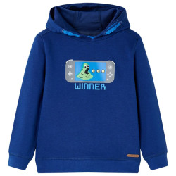 Sweatshirt para criança com capuz azul-escuro 116