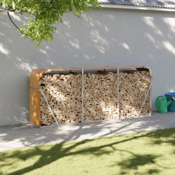 Suporte de lenha 234x45x100 cm aço galvanizado aspeto de madeira