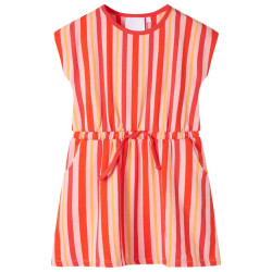 Vestido de criança com cordão rosa e vermelho 128