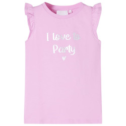 T-shirt para criança manga com folhos lilás 116