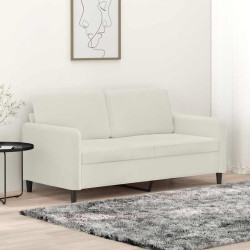 Sofá de 2 lugares veludo 140 cm cor creme