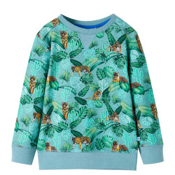 Sweatshirt para criança verde-claro mesclado 128