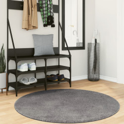 Tapete pelo curto macio e lavável huarte ø 120 cm antracite
