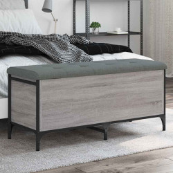 Banco arrumação 102x42x45 cm derivados madeira cinzento sonoma