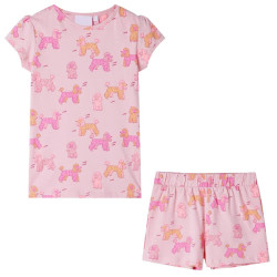 Pijama de manga curta para criança rosa-claro 116