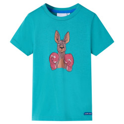 T-shirt infantil com mangas curtas menta-escuro 128