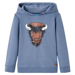 Sweatshirt para criança com capuz azul mesclado 116