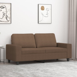 Sofá de 2 lugares tecido 140 cm castanho