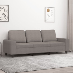 Sofá de 3 lugares tecido 180 cm cinzento-acastanhado