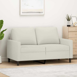 Sofá de 2 lugares veludo 120 cm cor creme