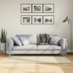 Tapete pelo curto macio e lavável huarte 80x150 cm cor creme