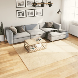 Tapete pelo curto macio e lavável huarte 240x240 cm cor creme