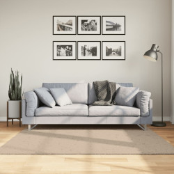 Tapete pelo curto macio e lavável huarte 160x160 cm cor areia
