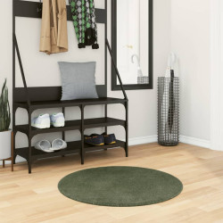 Tapete pelo curto macio e lavável huarte ø 80 cm verde-floresta