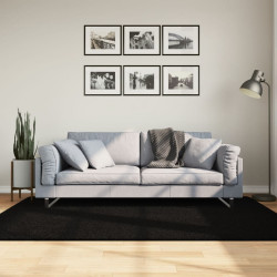 Tapete pelo curto macio e lavável huarte 140x200 cm preto