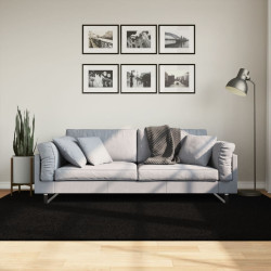 Tapete pelo curto macio e lavável huarte 160x230 cm preto