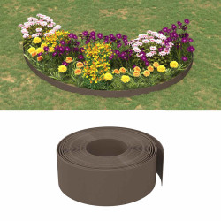Bordas de jardim 5 pcs 10 m 20 cm polietileno castanho