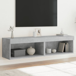 Móveis de TV com luzes LED 2 pcs 60x30x30 cm cinzento cimento