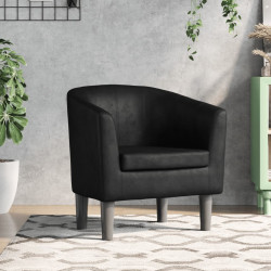 Poltrona em couro artificial preto