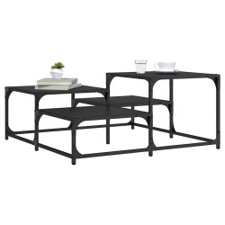 Mesa de centro 87,5x87,5x40 cm derivados de madeira preto