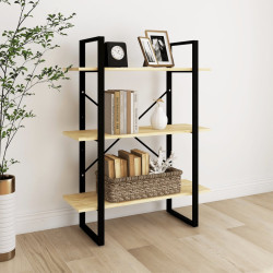 Estante com 3 prateleiras 80x30x105 cm pinho maciço castanho