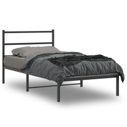 Estrutura de cama com cabeceira 107x203 cm metal preto