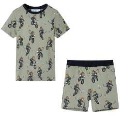 Pijama de manga curta para criança caqui-claro 92