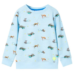 Sweatshirt para criança azul-claro mesclado 128