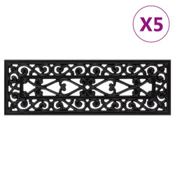 Tapetes de escada 5 pcs 25x75 cm borracha