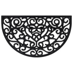 Tapete de porta semicircular 45x75 cm borracha