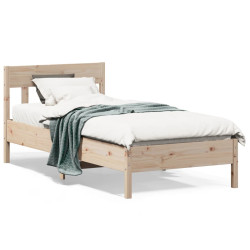 Cama sem colchão 75x190 cm madeira de pinho maciça